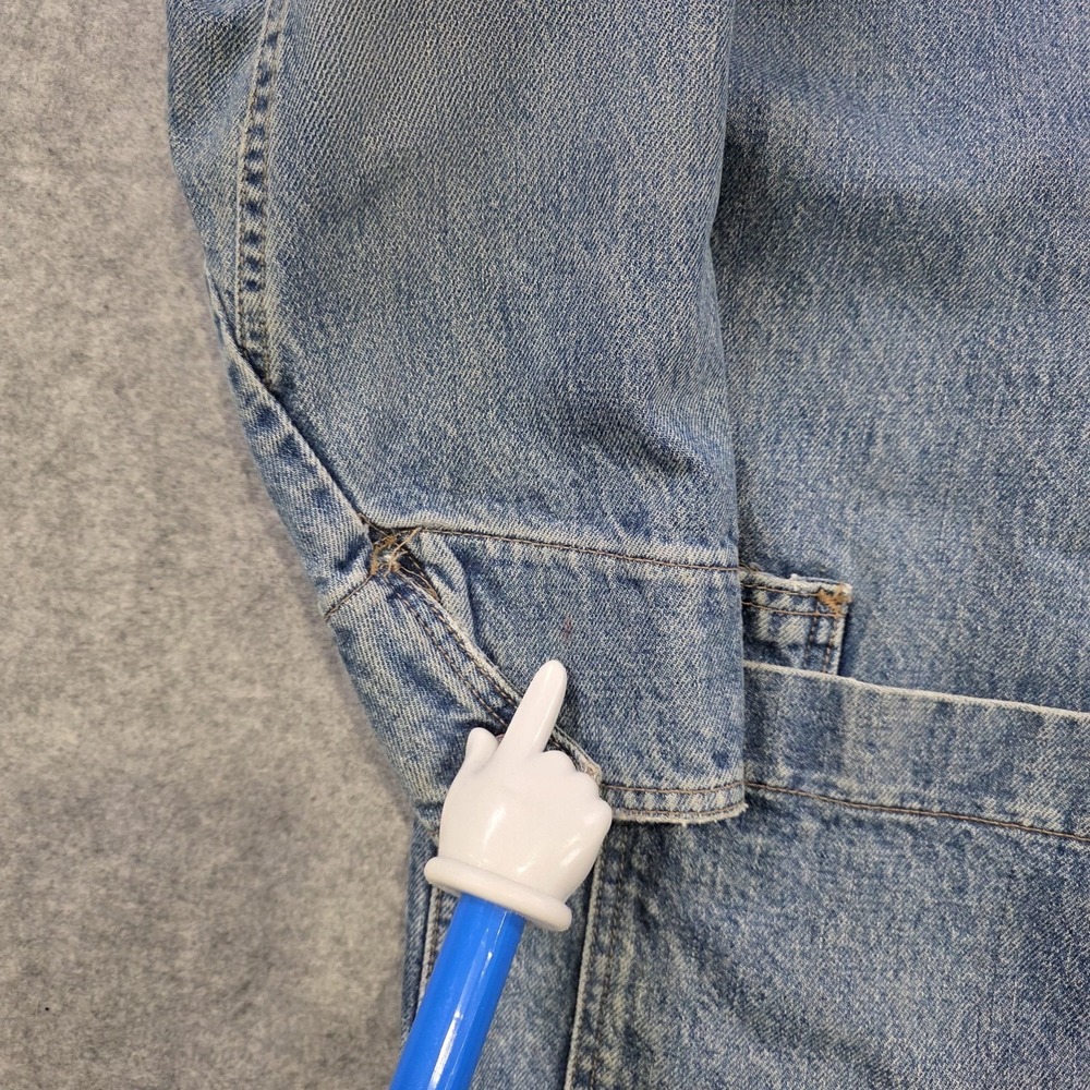 VTG Driver Jacket Mens Medium Blue Denim Chore Workwear Utility Snap Made USA - Picture 12 of 16